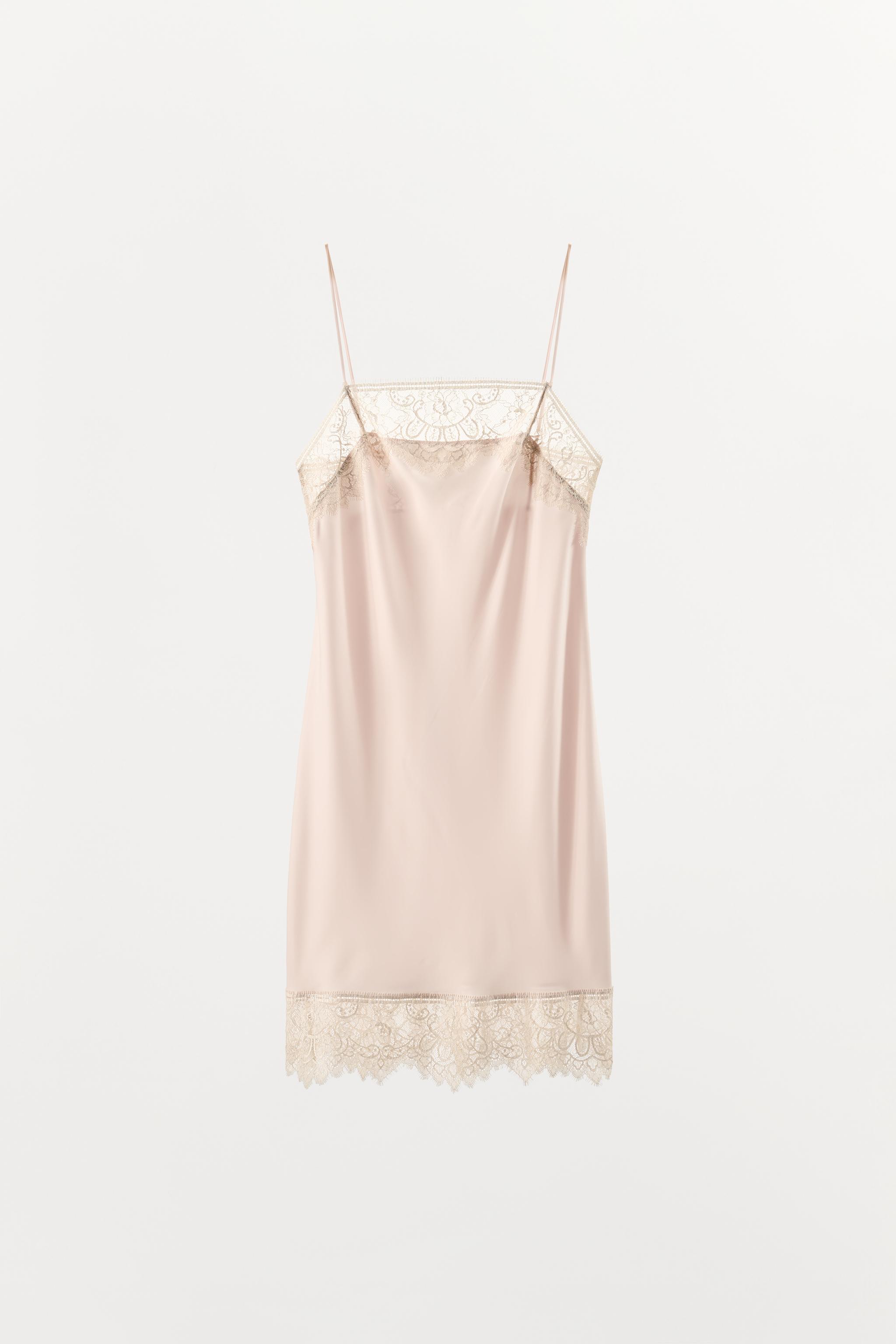 SATIN LACE SLIP DRESS